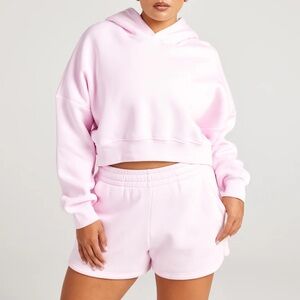 SET - elite eleven pink cropped hoodie & sweat shorts
